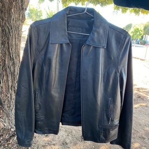Black soft leather Jacket - Size Medium
